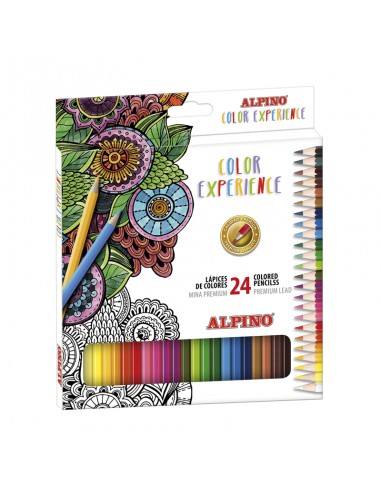 Alpino Color Experiencie Pack de 24 Lapices de Colores Premium Mina Blanda - Pintado Suave y Graduable - Colores Vivos y