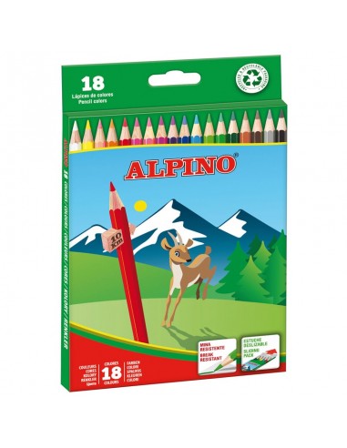 Alpino Pack de 18 Lapices de Colores Creativos - Mina de 3mm - Resistente a la Rotura - Bandeja Extraible - Colores Vivos y