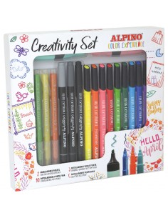 Alpino Color Experience Kit Creativo de 10 Fineliners - 5 Rotuladores Glitter Markers - 3 Rotuladores Especiales para