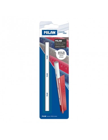 Milan Goma de Recambio para Eraser & Ruler - Plastico Suave - No Abrasiva - No Daña el Papel - Color Blanco
