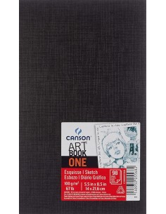 Canson Sketch One Fino Cuaderno de Dibujo con 98 Hojas - 14x21.6cm - 100g - Color Blanco