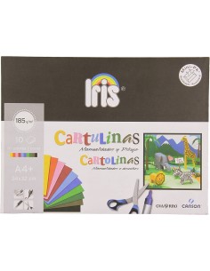 Canson Guarro Minipack de 10 Cartulinas Iris A4-185g - 24x32 cm - Colores Surtidos