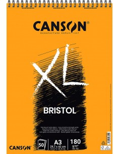 Canson Album Espiral XL Bristol Extraliso de 50 Hojas - 29.7x21 - 180gr - Color Blanco