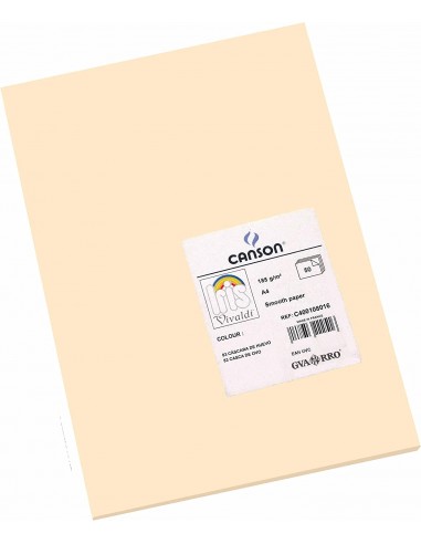 Canson Guarro Pack de 50 Cartulinas Iris A4 de 185g - 21x29.7cm - Color Cascara Huevo