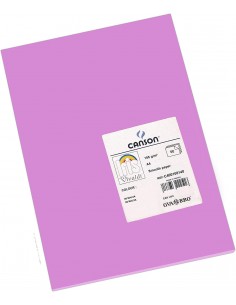 Canson Guarro Pack de 50 Cartulinas Iris A4 de 185g - 21x29.7cm - Color Malva