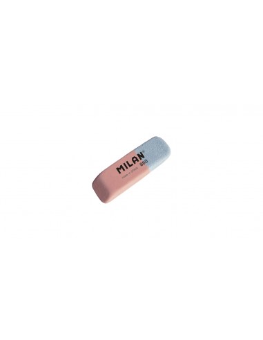 Milan 860 Goma de Borrar Biselada - Doble Uso - Flexible - Miga de Pan - Caucho - Color Rosa Azul