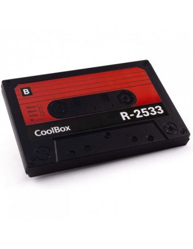 CoolBox SlimChase R-2533 Retro Caja Externa Disco SSD y HDD 2.5" SATA a USB 3.0 - Diseño Cassette de Audio