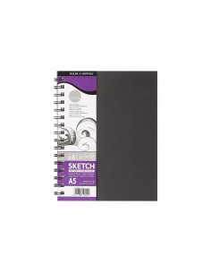 Daler Rowney Simply Cuaderno de Dibujo A5 - Cubierta Rigida con Encuadernacion en Espiral - 100g m2 - Color Blanco
