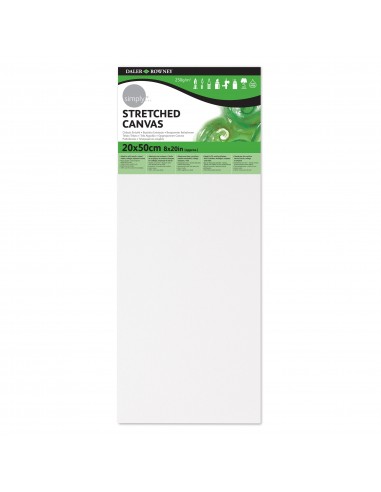 Daler Rowney Simply Bastidor Entelado 20x50cm - Imprimacion Triple - Grano Medio - 100-Algodon sin Acido - 250g