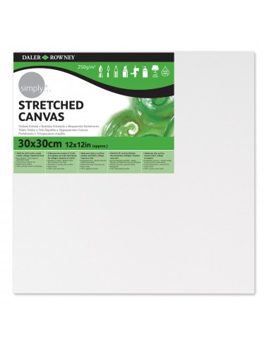 Daler Rowney Simply Bastidor Entelado 30x30cm - Imprimacion Triple - Grano Medio - 100-Algodon sin Acido - 250g