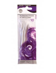 Daler Rowney Simply Pack de 12 Esfuminos - 4 Difuminos y 6 Esfuminos - Color Blanco
