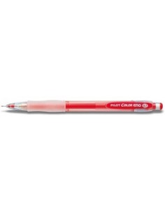 Pilot Portaminas Color Eno H-197 - Trazo 0.7mm - Grip de Goma - Goma de Borrar - Mina Color Rojo