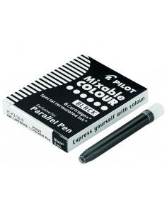 Pilot Pack de 6 Recargas para Pluma Estilografica Parallel - Capacidad 1ml - Color Negro