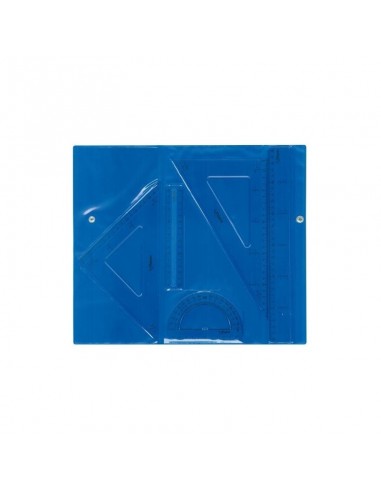 Maped Estuche de Reglas con Cierre - Reglas de 30 cm. y 15 cm. Escuadra de 20 cm. Cartabon de 25 cm. y Transportador de 12