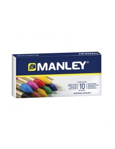 Manley Pack de 10 Ceras Blandas de Trazo Suave - Ideal para Gran Variedad de Tecnicas y Aplicaciones - Fabricacion Artesanal