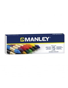 Manley Pack de 15 Ceras Blandas de Trazo Suave - Ideal para Gran Variedad de Tecnicas y Aplicaciones - Fabricacion Artesanal