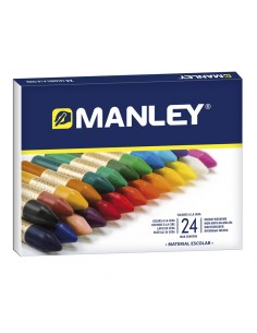 Manley Pack de 24 Ceras Blandas de Trazo Suave - Ideal para Gran Variedad de Tecnicas y Aplicaciones - Fabricacion Artesanal