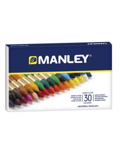 Manley Pack de 30 Ceras Blandas de Trazo Suave - Ideal para Tecnicas y Aplicaciones Variadas - Amplia Gama de Colores -