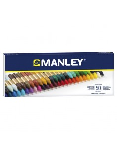 Manley Pack de 50 Ceras Blandas de Trazo Suave - Ideal para Tecnicas y Aplicaciones Variadas - Amplia Gama de Colores -