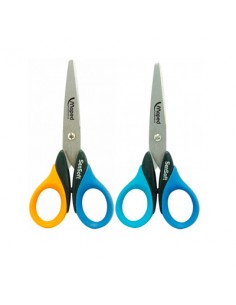 Maped Sensoft Tijera Escolar Punta Redonda - Cuchillas de Acero Inoxidable - Mango de Plastico Flexible - 13 cm. - Colores
