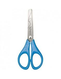 Maped Essentials Tijera Escolar Punta Redonda Acero Inoxidable - Mango de Plastico Simetrico - 13 cm. - Colores Surtidos -