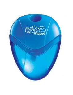 Maped I-Gloo Sacapuntas con Deposito de Gran Capacidad - 1 Agujero - Forma Ergonomica - Colores Surtidos - Caja Expositora de