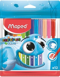 Maped Rotuladores Color´Peps Ocean - Punta Media Bloqueada 2 mm. - Ojival-Suave y Flexible - Colores Brillantes y Vivos -
