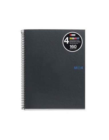 Miquel Rius Notebook4 Cuaderno de Espiral Formato A5 - 160 Hojas de 90gr Microperforadas con 2 Taladros - Cubiertas de Carton