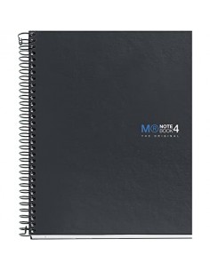 Miquel Rius Notebook4 Cuaderno de Espiral Formato A5 - 160 Hojas Lisas Microperforadas con 2 Taladros - Cubiertas de Carton