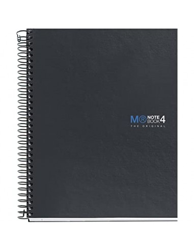 Miquel Rius Notebook4 Cuaderno de Espiral Formato A5 - 160 Hojas Lisas Microperforadas con 2 Taladros - Cubiertas de Carton