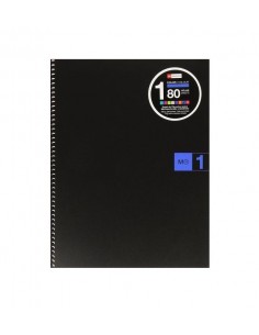 Miquel Rius Notebook1 Cuaderno de Espiral Formato A4 - 80 Hojas Microperforadas con 4 Taladros - Cuadricula 5x5 - Banda de