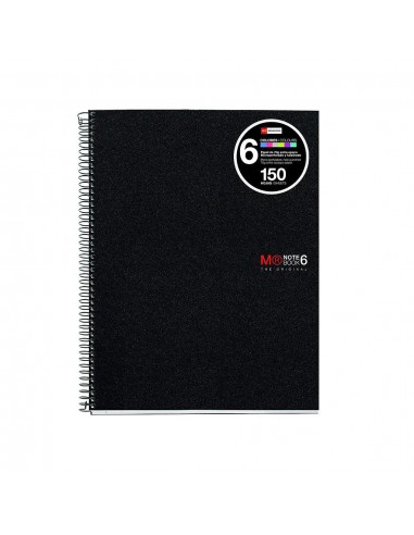 Miquel Rius Notebook6 Cuaderno de Espiral Formato A4 - 150 Hojas de 70gr Microperforadas con 2 Taladros - Cubiertas de