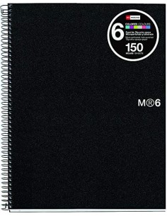 Miquel Rius Notebook6 Cuaderno de Espiral Formato A4 Horizontal 7mm - 150 Hojas de 70gr Microperforadas con 4 Taladros -