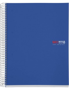Miquel Rius Notebook8 Cuaderno de Espiral Formato A4 - 200 Hojas de 70 gr Microperforadas con 4 Taladros - Cubiertas de