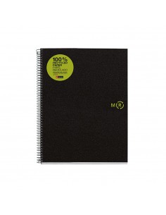 Miquel Rius Notebook4 Eco Cuaderno de Espiral Formato A4 - Papel 100-Recuperado Post-Consumo - 120 Hojas de 80gr