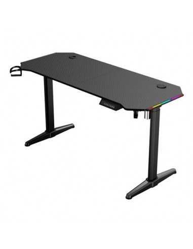 Muvip Mesa Gaming PRO1600 XL Motorizada Fibra Carbono - Luz RGB Sound