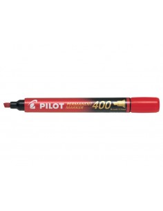 Pilot Rotulador Permanente 400 - Punta Biselada 4 5mm - Trazo 4mm - Color Rojo