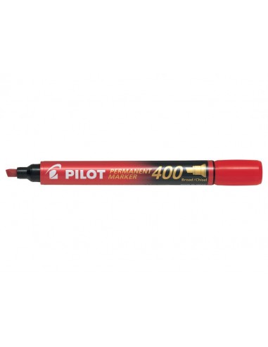 Pilot Rotulador Permanente 400 - Punta Biselada 4 5mm - Trazo 4mm - Color Rojo