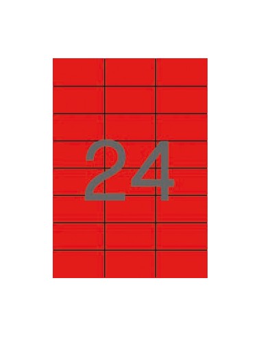 Apli Etiquetas Rojas Permanentes 70.0 x 37.0mm 20 Hojas