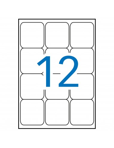 Apli Etiquetas Blancas Permanentes 63.5 x 72.0mm 100 Hojas