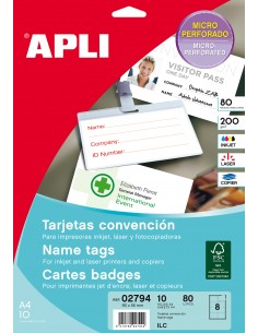 Apli Tarjetas Convencion Microperforadas 200g 10 Hojas