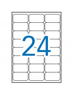 Apli Etiquetas Rojo Fluorescente Permanentes 64.0 x 33.9mm 20 Hojas