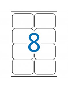 Apli Etiquetas Naranja Fluorescente Permanentes 99.1 x 67.7mm 20 Hojas