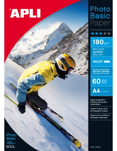 Apli Papel Fotografico Photobasic A4 180g 60 Hojas