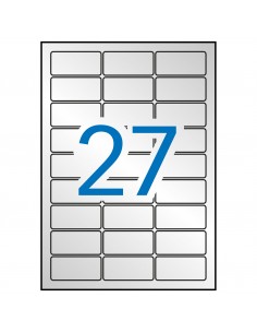 Apli Etiquetas Metalizadas Plata 63.5 x 29.6mm 20 Hojas
