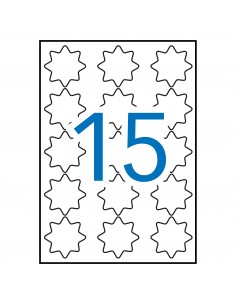 Apli Etiquetas Amarillo Fluorescente Permanentes Estrella Ø 35mm 20 Hojas