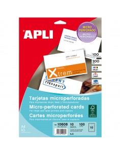 Apli Tarjetas de Visita Microperforadas Mate 200g 10 Hojas