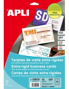 Apli Tarjetas de Visita Cantos Rectos Mate 250g 10 Hojas