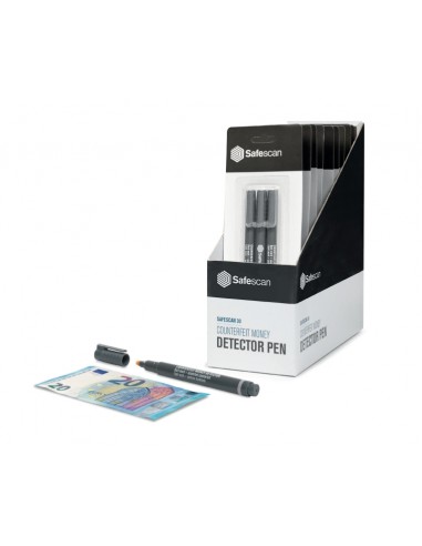 Safescan 30 Expositor de 10 Blisters con 3 Boligrafos Detectores de Billetes Falsos - Verificacion en 2 Segundos - Tinta con
