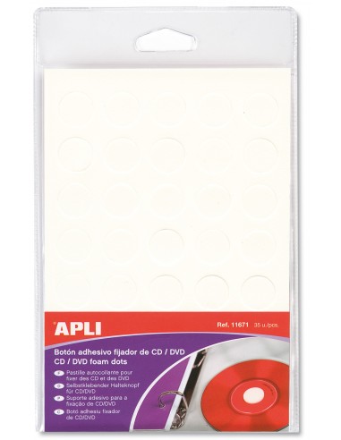 Apli Boton Fijador Blanco para CD DVD 35 U.